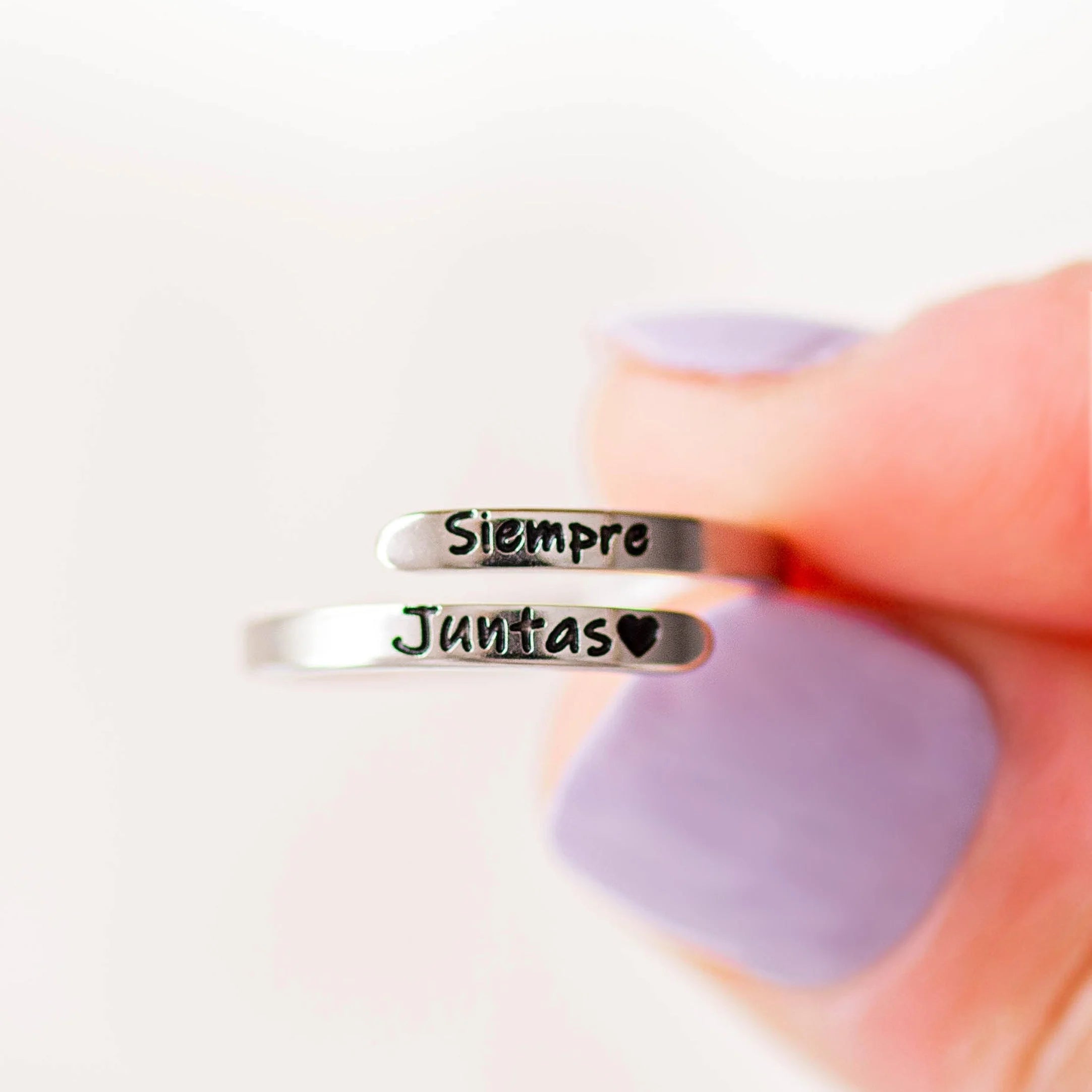 SIEMPRE JUNTAS PACK ANILLOS + TARJETA PERSONALIZADA