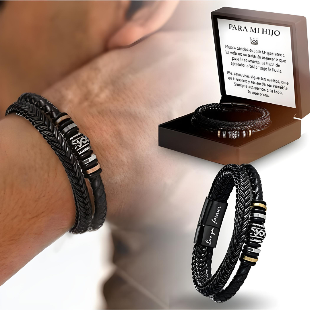 Pulsera de Cuero Para mi Querido Hijo