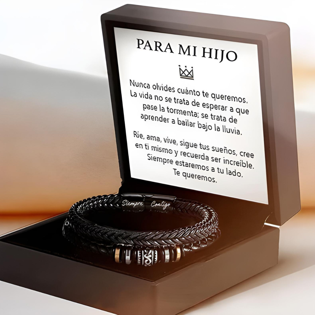 Pulsera de Cuero Para mi Querido Hijo