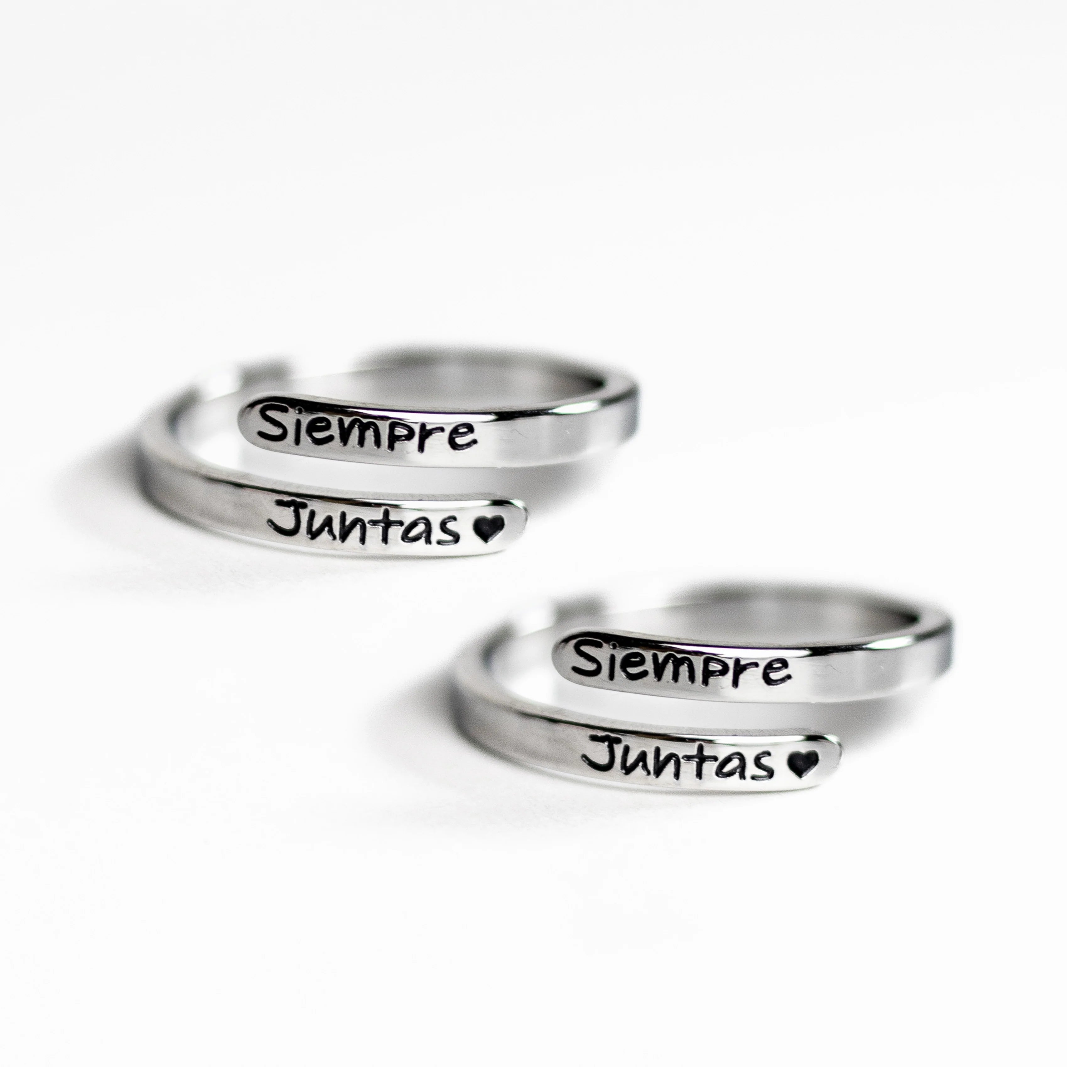 SIEMPRE JUNTAS PACK ANILLOS + TARJETA PERSONALIZADA